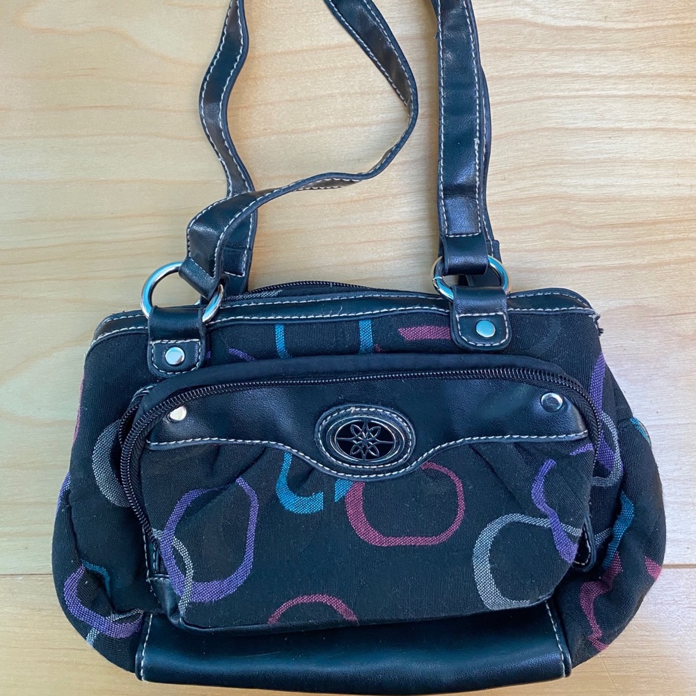 Black Over the Shoulder Small Pattered Bag